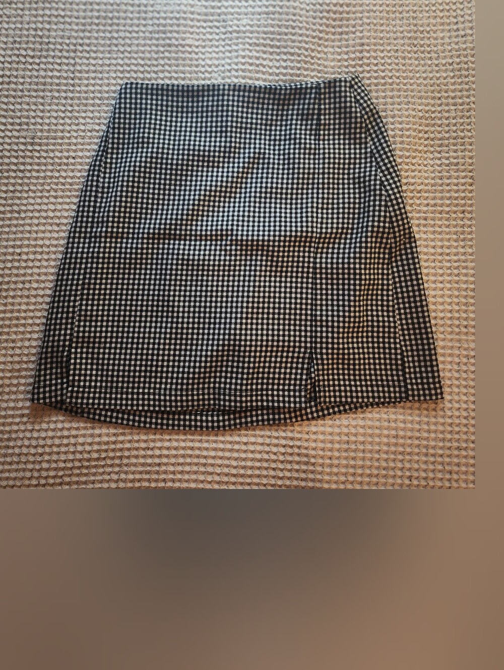 John Galt Black & White Checkered Plaid Mini Skirt - Women's